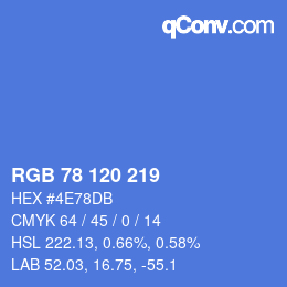 Color code: RGB 78 120 219 | qconv.com