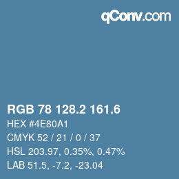 カラーコード: RGB 78 128.2 161.6 | qconv.com