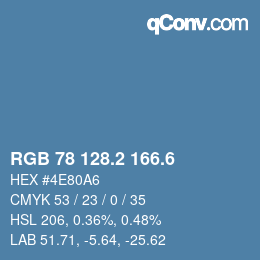 カラーコード: RGB 78 128.2 166.6 | qconv.com