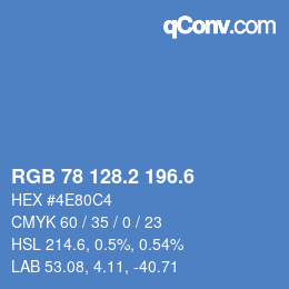 カラーコード: RGB 78 128.2 196.6 | qconv.com