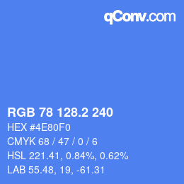Color code: RGB 78 128.2 240 | qconv.com