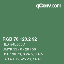カラーコード: RGB 78 128.2 92 | qconv.com