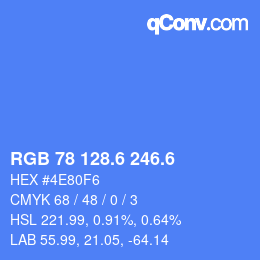 カラーコード: RGB 78 128.6 246.6 | qconv.com