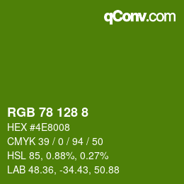 Color code: RGB 78 128 8 | qconv.com