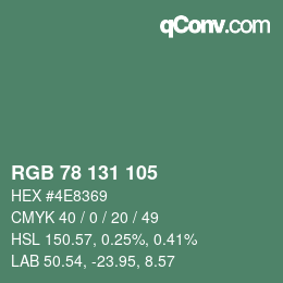 Código de color: RGB 78 131 105 | qconv.com