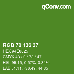 Color code: RGB 78 136 37 | qconv.com