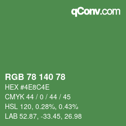 Código de color: RGB 78 140 78 | qconv.com