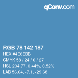 Código de color: RGB 78 142 187 | qconv.com
