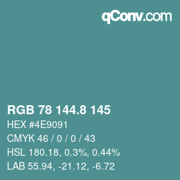 Color code: RGB 78 144.8 145 | qconv.com