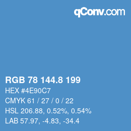 Color code: RGB 78 144.8 199 | qconv.com