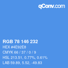 Color code: RGB 78 146 232 | qconv.com