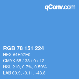 颜色代码: RGB 78 151 224 | qconv.com