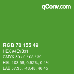 Color code: RGB 78 155 49 | qconv.com