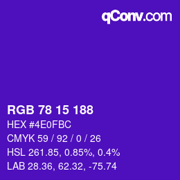 Color code: RGB 78 15 188 | qconv.com