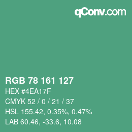 Farbcode: RGB 78 161 127 | qconv.com