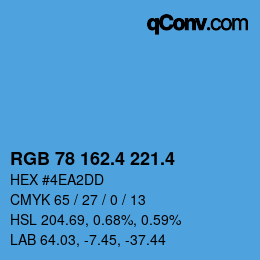 カラーコード: RGB 78 162.4 221.4 | qconv.com