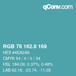 Color code: RGB 78 162.8 169 | qconv.com