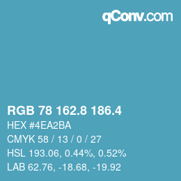 カラーコード: RGB 78 162.8 186.4 | qconv.com
