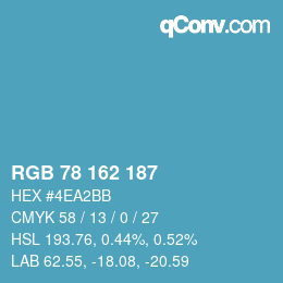 Color code: RGB 78 162 187 | qconv.com