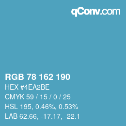 Color code: RGB 78 162 190 | qconv.com