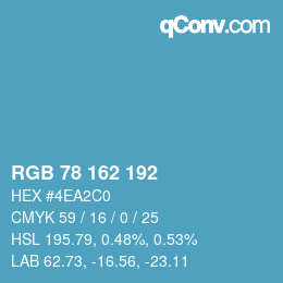 Color code: RGB 78 162 192 | qconv.com