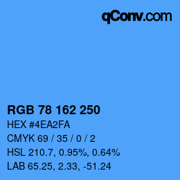 Color code: RGB 78 162 250 | qconv.com