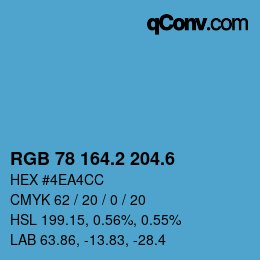 カラーコード: RGB 78 164.2 204.6 | qconv.com