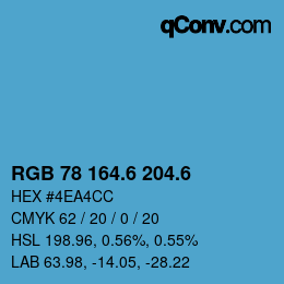 カラーコード: RGB 78 164.6 204.6 | qconv.com