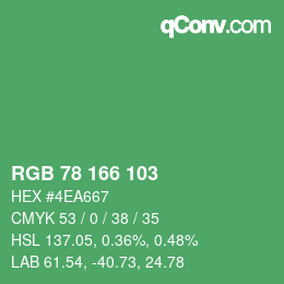 Color code: RGB 78 166 103 | qconv.com