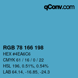 Color code: RGB 78 166 198 | qconv.com