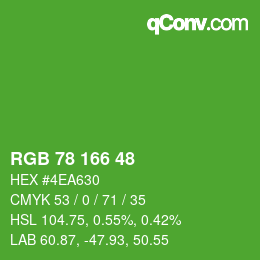 Farbcode: RGB 78 166 48 | qconv.com