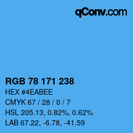 Color code: RGB 78 171 238 | qconv.com