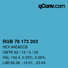 Color code: RGB 78 173 203 | qconv.com