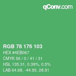 Color code: RGB 78 176 103 | qconv.com