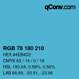 Color code: RGB 78 180 210 | qconv.com