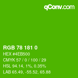 Farbcode: RGB 78 181 0 | qconv.com