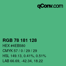 Color code: RGB 78 181 128 | qconv.com