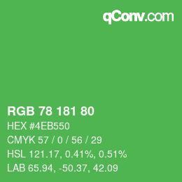 Color code: RGB 78 181 80 | qconv.com