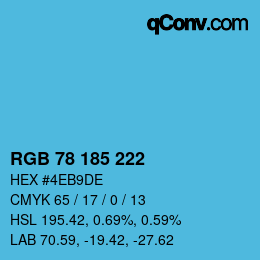 Código de color: RGB 78 185 222 | qconv.com