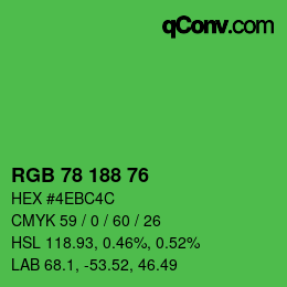 Color code: RGB 78 188 76 | qconv.com