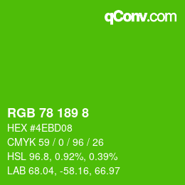 Color code: RGB 78 189 8 | qconv.com