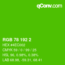 Color code: RGB 78 192 2 | qconv.com