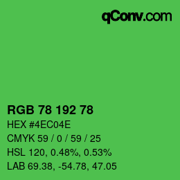 Color code: RGB 78 192 78 | qconv.com