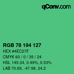 Code couleur: RGB 78 194 127 | qconv.com