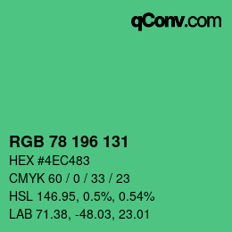 Color code: RGB 78 196 131 | qconv.com