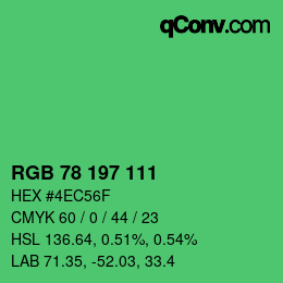 Color code: RGB 78 197 111 | qconv.com