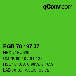 Color code: RGB 78 197 37 | qconv.com