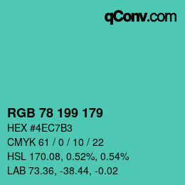 Color code: RGB 78 199 179 | qconv.com
