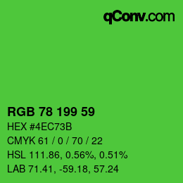 Color code: RGB 78 199 59 | qconv.com