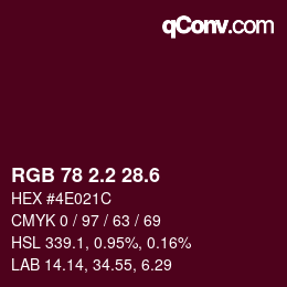 カラーコード: RGB 78 2.2 28.6 | qconv.com